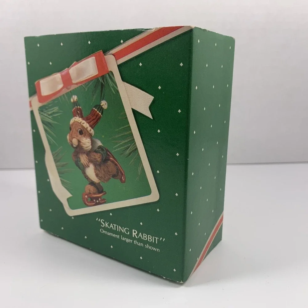 Hallmark 1983 Vintage‎ Keepsake Christmas Ornament Ice Skating Rabbit Bunny